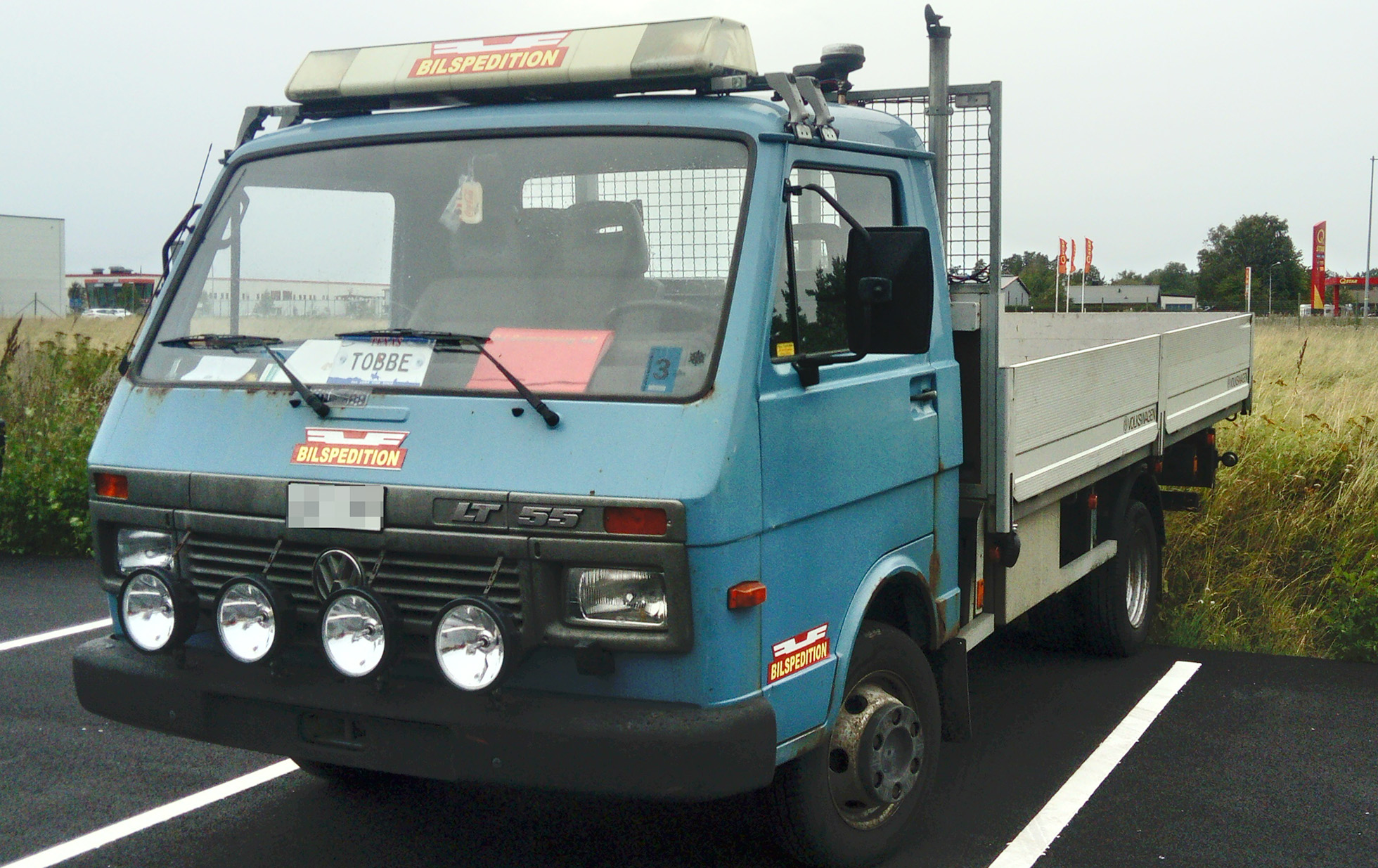 Det var med det här fordonet, en VW LT 55 med en original Volvo D24 turbomotor, som Tobias utförde sitt