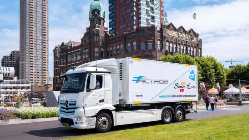 Första exemplaren av eldrivna eActros kommer till Sverige 2021.