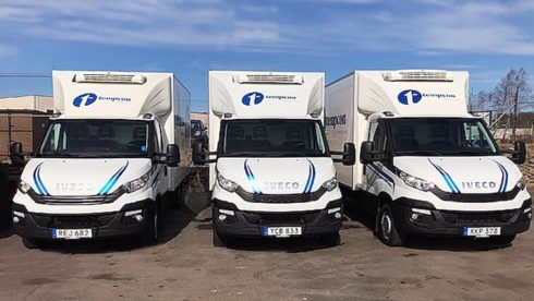 Några av Tempcon Stockholms nya fordon för last mile-transporter.